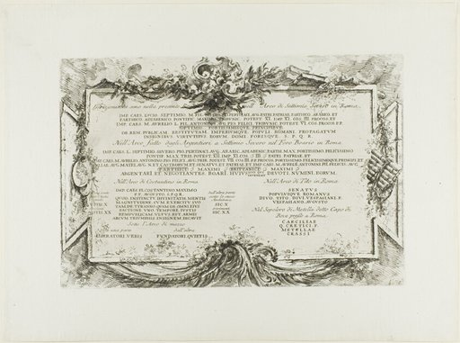 Transcription of various ancient Latin inscriptions, from Some Views of Triumphal Arches and other monuments