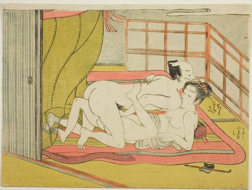 Lovers in bed, from an untitled series of erotic prints