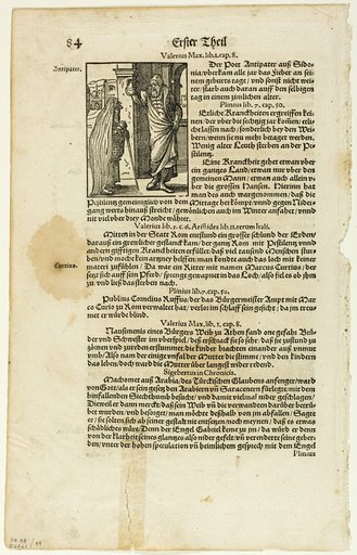 Illustration from Plinius' Naturgeschichte by J. Heyden, plate 49 from Woodcuts from Books of the XVI Century