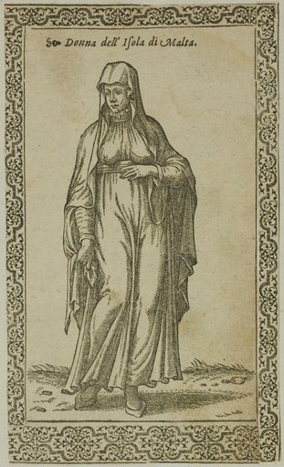 Maltese Woman from Le Navigationi nella Turchia, plate 61 from Woodcuts from Books of the XVI Century