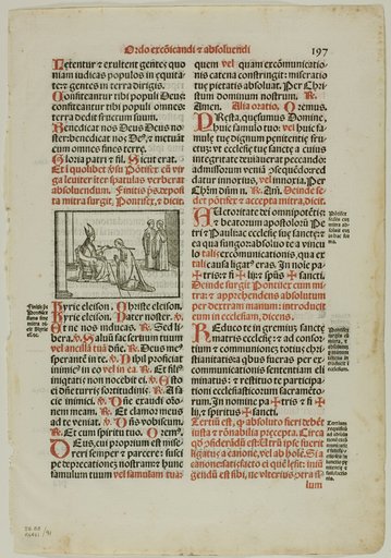 Leaf from Pontificale Romanum, plate 91 from Woodcuts from Books of the XVI Century