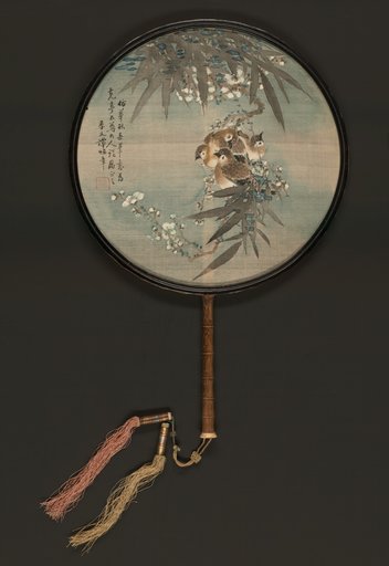 Swallows, Bamboo and Plum Blossoms 花鸟竹柄团扇