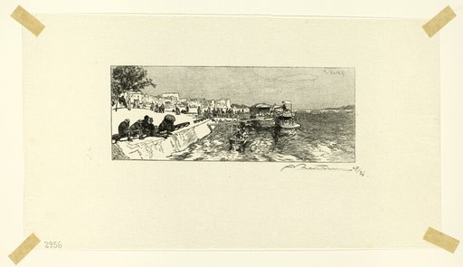 Bercy Wharf, plate two from Le Long de la Seine et des Boulevards