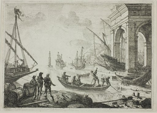 Harbor Scene with a Lighthouse