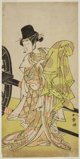 The Actor Yamashita Kinsaku II as Tsukimasu, Acting as Sakura-maru, in the Play Miya-bashira Iwao no Butai, Performed at the Morita Theater in the Seventh Month, 1773