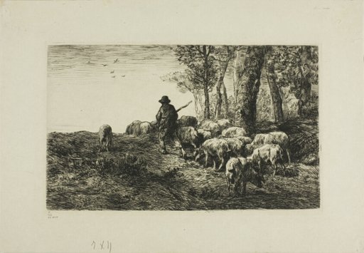 Man with Herd of Pigs