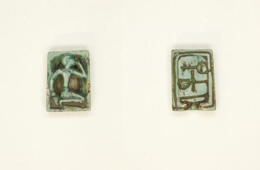 Plaque: Man with Hand to Head/Nefer, Ankh, Nb
