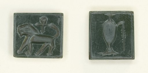 Plaque: Lion and Ankh/Libation Vessel