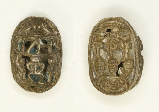Scarab: Hieroglyphs (wedjat-eye, nefer-signs, nbw-sign)