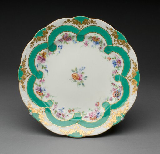 Plate decorated à Rubans Vert