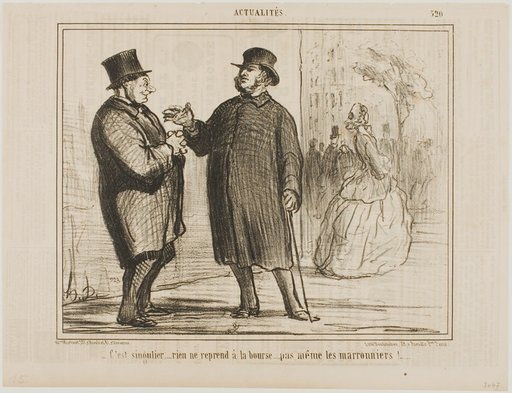 It’s strange: nothing is picking up at the stock exchange, not even the chestnut trees!, plate 520 from Actualités
