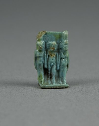 Amulet of the Goddesses Isis and Nephthys with Horus Standing Between
