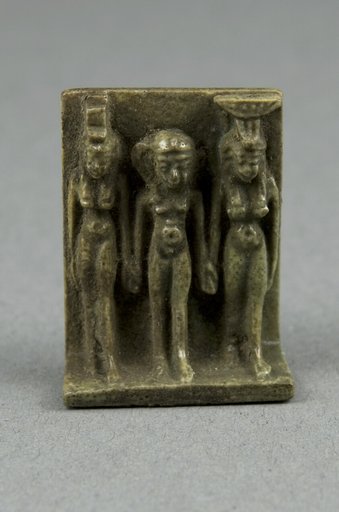Amulet of the Goddesses Isis and Nephthys with Horus Standing Between