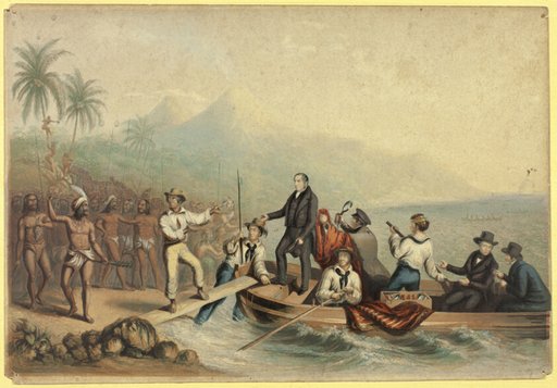The Reception of the Rev. J. Williams, at Tanna in the South Seas, the Day Before He was Massacred