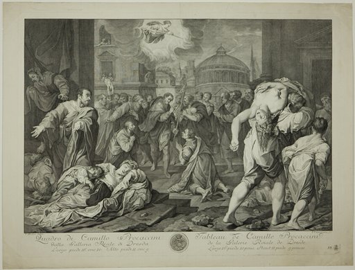 Saint Roch Healing Sufferers from the Plauge, from Recueil d'estampes d'après les plus célèbres tableaux de la Galerie Royale de Dresde