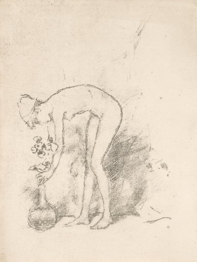 A Nude Model Arranging Flowers