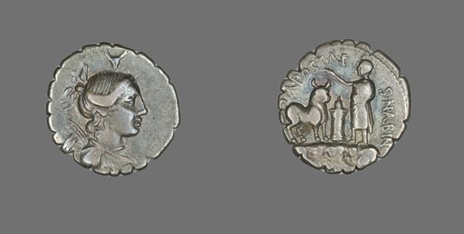 Denarius Serratus (Coin) Depicting the Goddess Diana