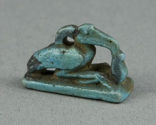 Amulet of the God Thoth as a Crouched Ibis with Feather of Maat