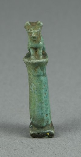 Amulet of a Cat Sitting on a Papyrus Column