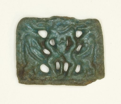 Amulet of the God Bes Flanked by the Goddess Taweret (Thoeris)