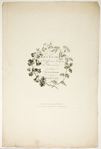 Cover for Collection of Different Bouquets of Flowers, Invented and Drawn by Jean Pillement and Engraved by P. C. Canot