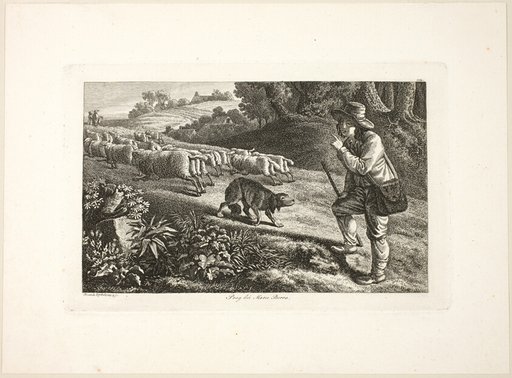 Arcadian Shepherd Boy and His Flock of Sheep