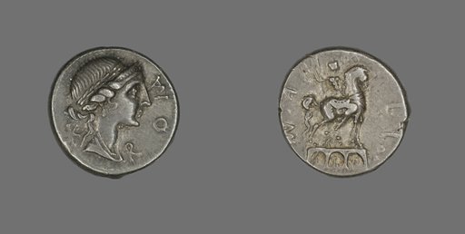 Denarius (Coin) Depicting the Goddess Roma