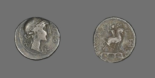 Denarius (Coin) Depicting the Goddess Roma