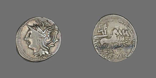 Denarius (Coin) Depicting the Goddess Roma
