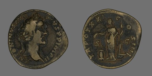 Sestertius (Coin) Portraying Emperor Antoninus Pius