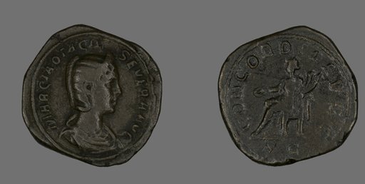 Sestertius (Coin) Portraying Empress Marcia Otacilia Severa