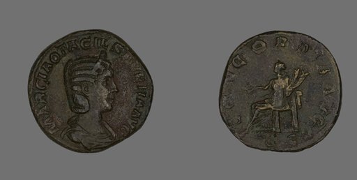 Sestertius (Coin) Portraying Empress Marcia Otacilia Severa