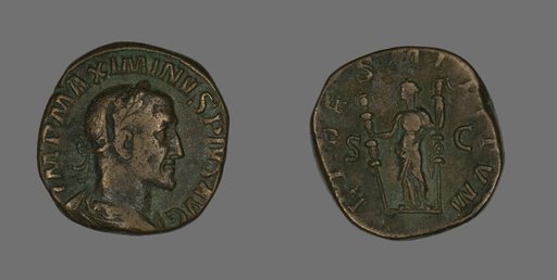 Sestertius (Coin) Portraying Emperor Maximinus