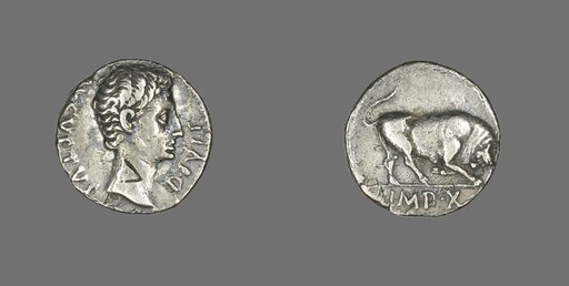 Denarius (Coin) Portraying Emperor Augustus