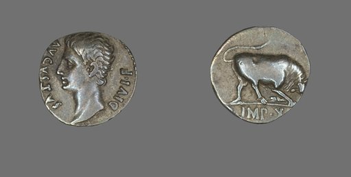 Denarius (Coin) Portraying Emperor Augustus