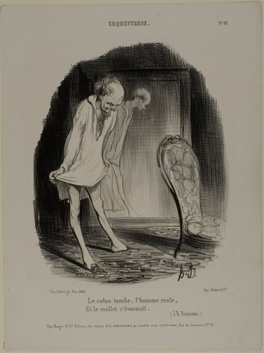 The Cotton Gown Falls, Man Remains, and the Calf Fades (J.B. Rousseau), plate 10 from Coquetterie