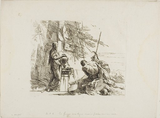 A Woman with her Hands on a Vase, Soldier, and Slave, from Capricci