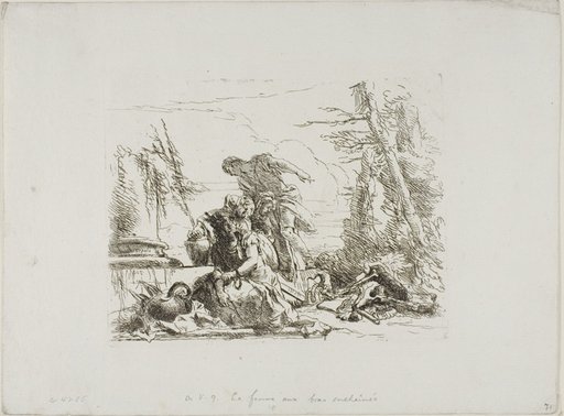 A Woman with her Arms in Chains and Four Other Figures, from Capricci
