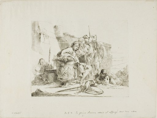 Seated Youth Leaning Against an Urn, from Capricci