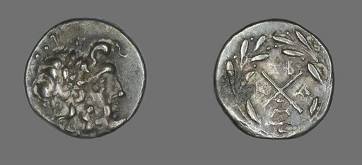 Hemidrachm (Coin) Depicting the God Zeus Amarios