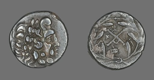 Hemidrachm (Coin) Depicting the God Zeus Amarios