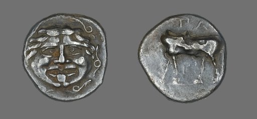 Hemidrachm (Coin) Depicting a Bull