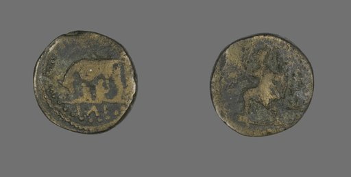 Coin Depicting a She-Wolf Nursing Romulus and Remus