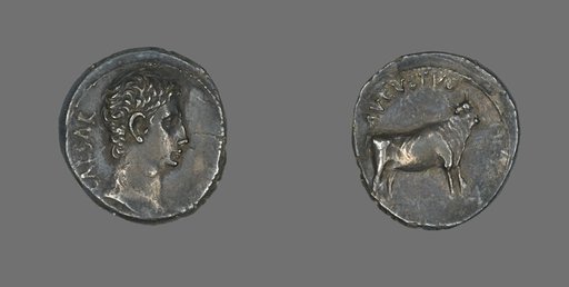 Denarius (Coin) Portraying Emperor Augustus