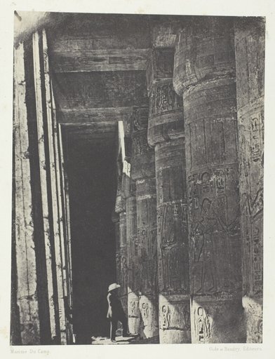 Médinet-Habou, Galerie du Palais de Ramsès-Méiamoun; Thèbes, plate 52 from the album "Egypte, Nubie, Palestine et Syrie" (1852)