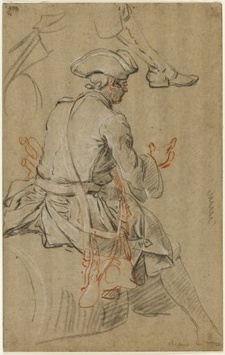 Sketch of Man on Horseback, with Separate Sketch of his Right Foot