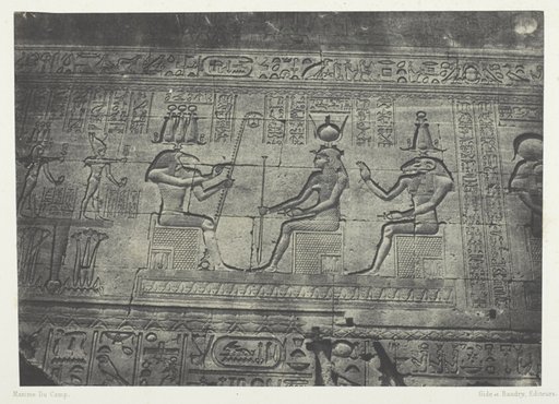 Grand Temple de Dendérah (Teutyres), Sculptures de la Façade Postérieure; Haute-Egypte, plate 19 from the album "Egypte, Nubie, Palestine et Syrie" (1852)