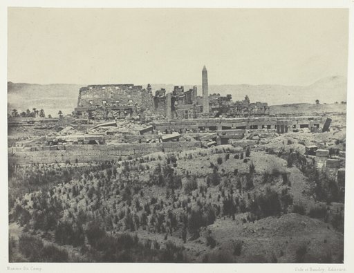 Palais de Karkak, Vue générale des Ruines, Prise a l'est; Thèbes, plate 31 from the album "Egypte, Nubie, Palestine et Syrie" (1852)