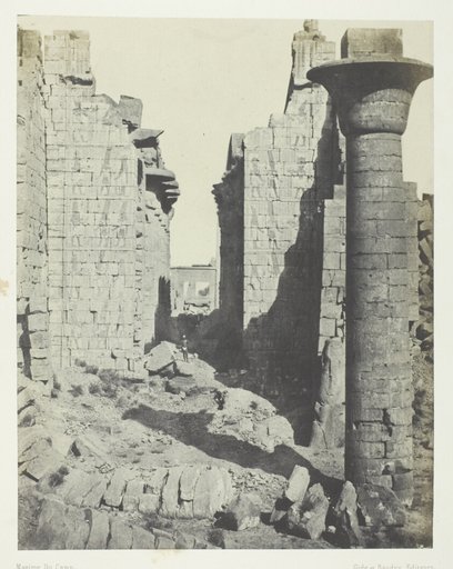 Palais de Karnak, Cour des Bubastites et Entrée Principale de la Salle Hypostyle; Thèbes, plate 37 from the album "Egypte, Nubie, Palestine et Syrie" (1852)