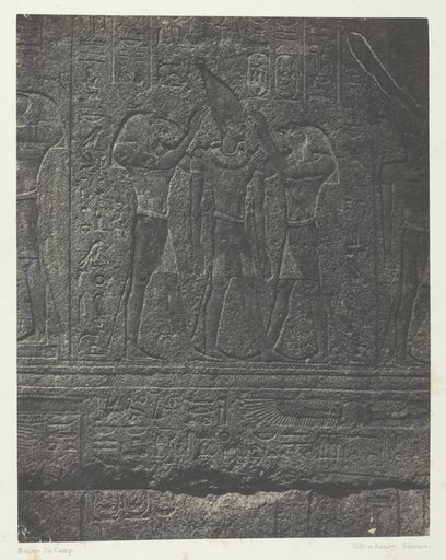 Palais de Karnak, Sculptures Extérieures du Sanctuaire de Granit; Thèbes, plate 42 from the album "Egypte, Nubie, Palestine et Syrie" (1852)